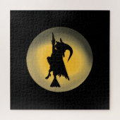 Puzzle Silhouette de sorcière volante (Horizontal)
