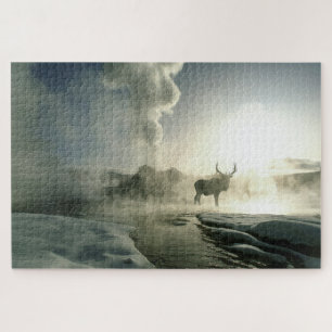 Puzzle Silhouette d'Elk au Castle Geyser