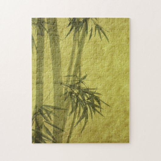 Puzzle Silhouette des branches d'un bambou sur le papier (Vertical)