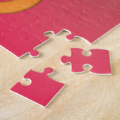 Puzzle Silhouette d'hippocampe orange turquoise simple (Côté)