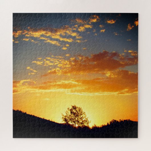Puzzle silhouette du coucher de soleil (Horizontal)