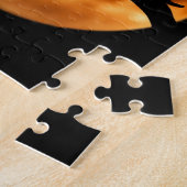 Puzzle Silhouette d'un chat noir dans un arbre (Côté)