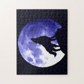 Puzzle Silhouette et Pleine lune Wolf (Vertical)
