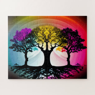 Puzzle Silhouette Multicolore Réflexion Pour Enfants