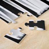 Puzzle Silhouette noire avec vert pourpre orange orange (Côté)