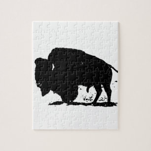 Puzzle Silhouette noire et blanche de Buffalo