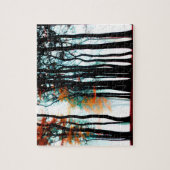 Puzzle Silhouette noire pittoresque avec ciel bleu (Vertical)