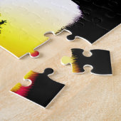 Puzzle Silhouettes arborées avec arc-en-ciel (Côté)