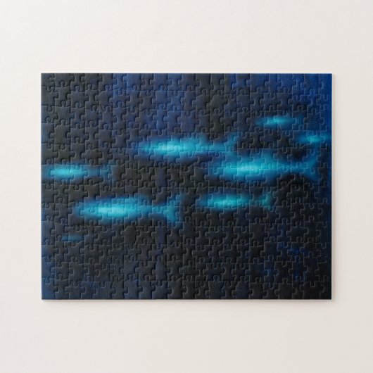 Puzzle Silhouettes de poisson bleu translucide (Horizontal)