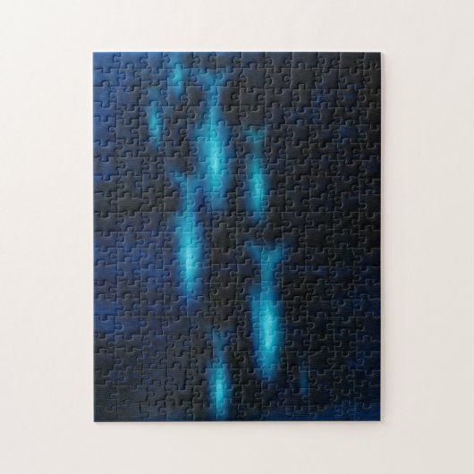 Puzzle Silhouettes de poisson bleu translucide (Vertical)