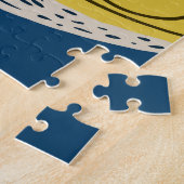 Puzzle Silhouettes d'escargots : jaune, motif rose. (Côté)