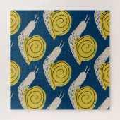 Puzzle Silhouettes d'escargots : jaune, motif rose. (Horizontal)
