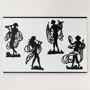 Puzzle silhouettes grecques anciennes de l'impression Mus