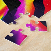 Puzzle Silhouettes mystiques en forêt arc-en-ciel enchant (Côté)