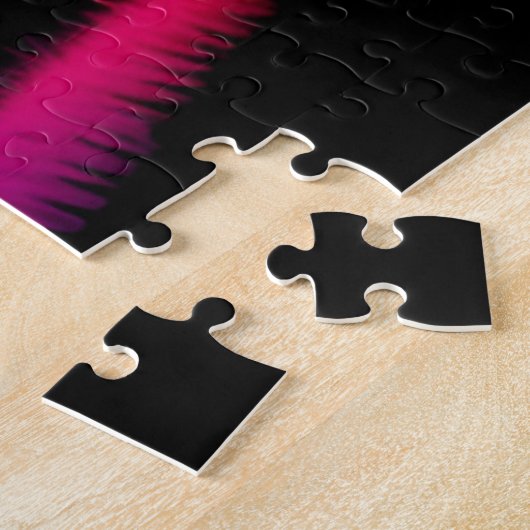 Puzzle Silhouettes noires et blanches avec multicolore (Côté)