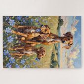 Puzzle Silken Windhound Cornflower Prairie Art (Horizontal)
