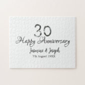 Puzzle Silver Metallic 30th Happy anniversaire ajouter no (Horizontal)