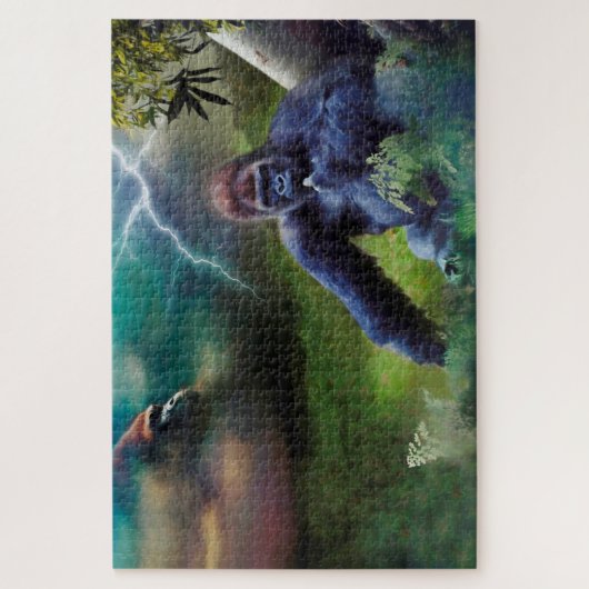 PUZZLE SILVERBACK GORILLA JUNGLE ÉCLAIRAGE (Vertical)