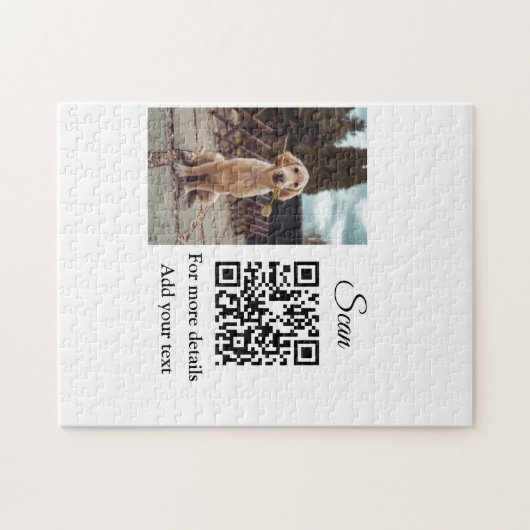 Puzzle Simple animal name details QR code add text photo (Horizontal)