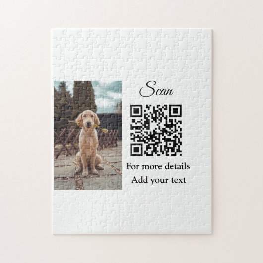 Puzzle Simple animal name details QR code add text photo (Vertical)