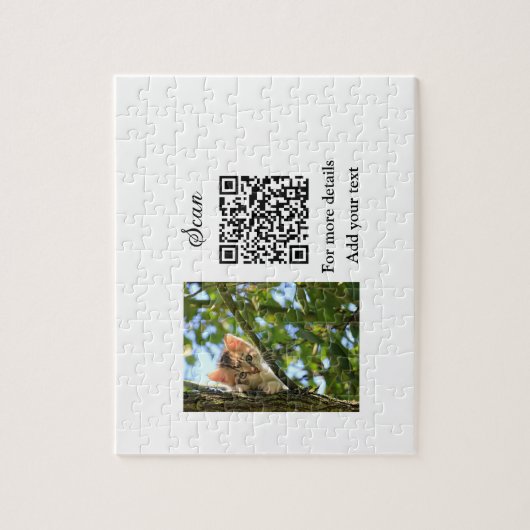 Puzzle Simple animal name details QR code add text photo (Vertical)
