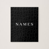 Puzzle Simple Black Custom Ajouter Votre Nom Élégant (Vertical)