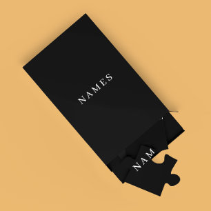 Puzzle Simple Black Custom Ajouter Votre Nom Élégant