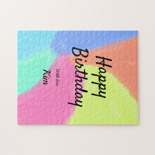 Puzzle simple calligraphie minimum heureux anniversaire p (Horizontal)