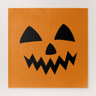 Puzzle Simple Citrouille d'Halloween face fantôme flippan