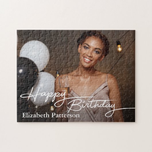 Puzzle Simple Classique Joyeux Anniversaire Photo (Horizontal)