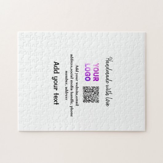 Puzzle Simple code QR minimal ajouter un logo nom de code (Horizontal)