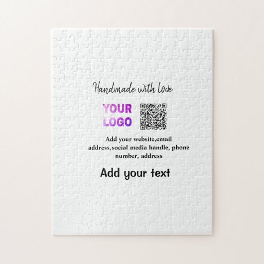 Puzzle Simple code QR minimal ajouter un logo nom de code (Vertical)