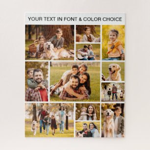 Puzzle Simple Collage de 12 Photos Votre Texte