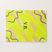 Puzzle Simple couleur solide ajouter le nom du texte mono (Horizontal)