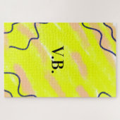 Puzzle Simple couleur solide ajouter le nom du texte mono (Horizontal)