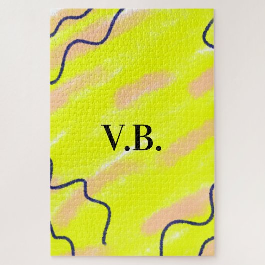 Puzzle Simple couleur solide ajouter le nom du texte mono (Vertical)