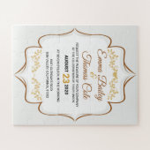 Puzzle Simple Elegant or embelli Faire-part de mariage (Horizontal)