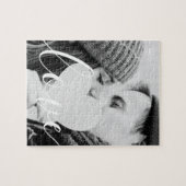 Puzzle Simple Élégant Script Couple Photo (Horizontal)