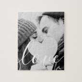 Puzzle Simple Élégant Script Couple Photo (Vertical)