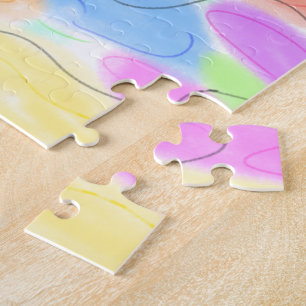 Puzzle simple et personnalisé aquarelle ajouter le logo s