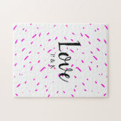 Puzzle Simple fond de nom d'amour abstrait rose minimalis (Horizontal)
