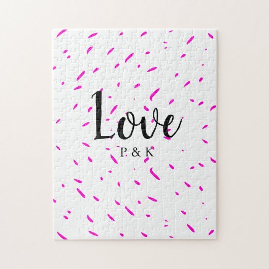 Puzzle Simple fond de nom d'amour abstrait rose minimalis (Vertical)