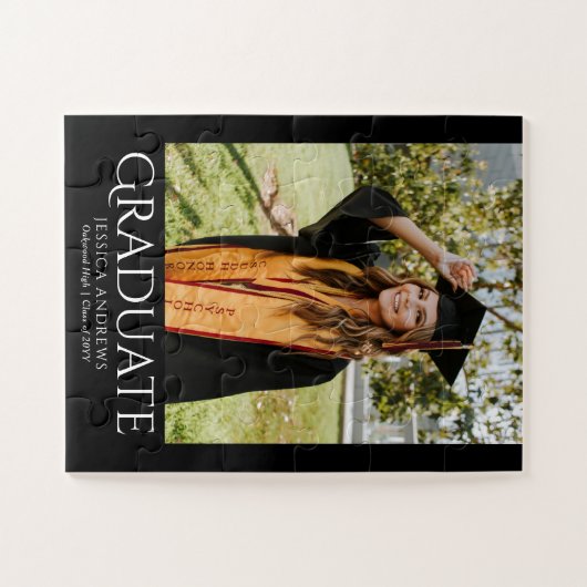Puzzle Simple Graduation Design Moderne Photo Diplômée (Horizontal)