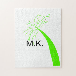 Puzzle Simple Minimal arbre vert cocotier monogramme Lanc