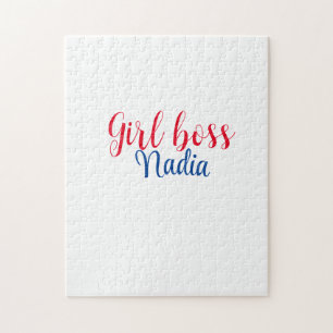 Puzzle simple minimal girl boss ajouter nom texte image e