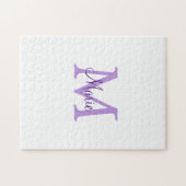 Puzzle simple minimum ajouter nom monogramme rose    redj (Horizontal)