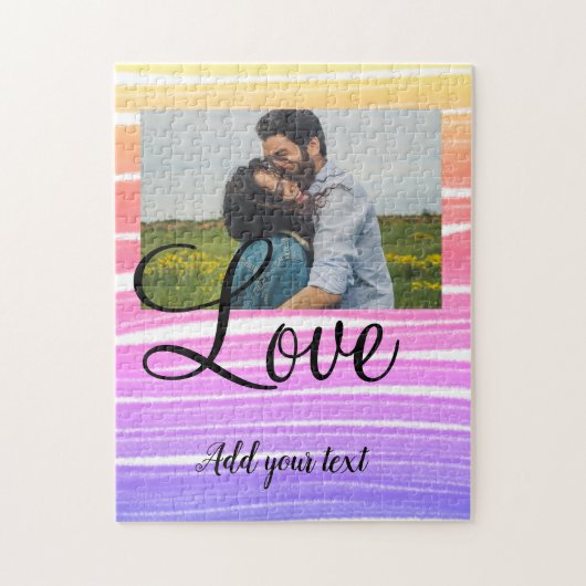 Puzzle simple minimum ajouter votre nom photo aquarelle a (Vertical)