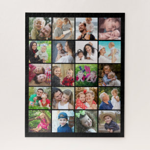 Puzzle Simple Modern 20 Instagram Photo Collage noir