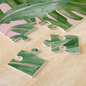 Puzzle Simple moderne Pink Palm Leaf Tropical Floral (Côté)