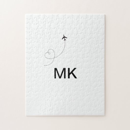 Puzzle Simple monogramme minimal ajouter le phot du plan (Vertical)